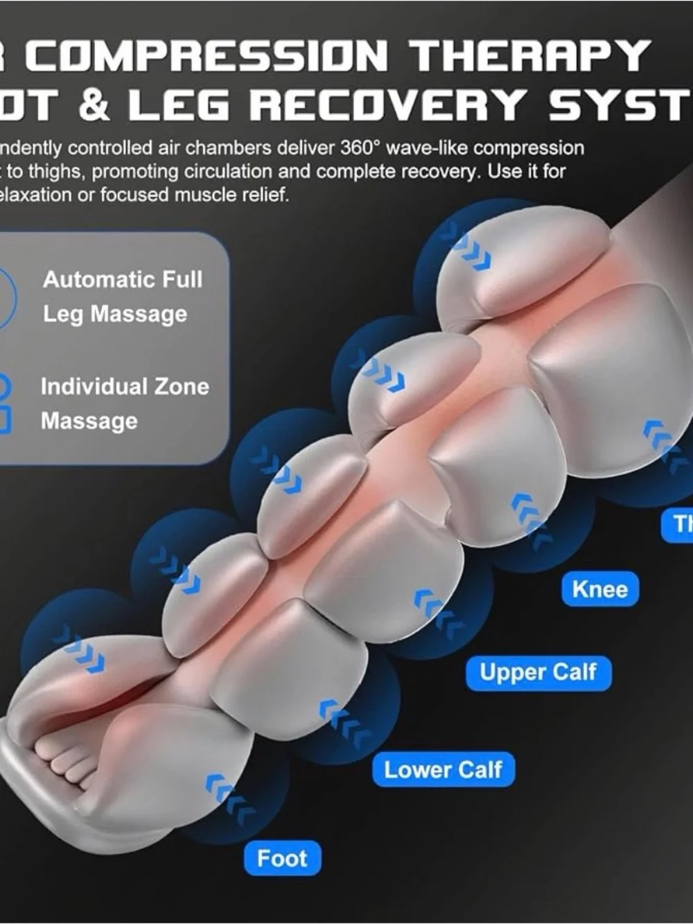 Leg Compression Massager for Circulation and Pain Relief